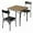 Retro Brown, variant on 3 Pcs  Dining Table Set for Apartment, Small Kitchen Table Set with 2 Upholstered Chairs, Wooden Farmhouse Bistro Table Breakfast Table Set for Small Dining Room, Grey