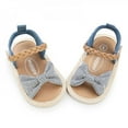 thumbnail image 5 of Topwoner Fashion Girls Canvas Bow-knot Sandals Kids Beach Shoes Baby Walking Shoes First Walkers, 5 of 6