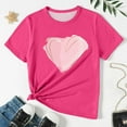 thumbnail image 3 of Hienoo Big Girls Tee Shirt Heart Print Short Sleeve T Shirt Summer Trendy Tshirt, 3 of 6