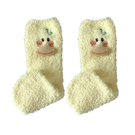 

Womens 3D Coral Velvet Socks Thickened In Winter Warm Sleep Socks Home Socks Cartoon Ducks Cute Floor Socks Medium Socks Control Opaque Tights Beach Theme Stockings