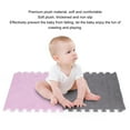 thumbnail image 4 of Plush Foam Interlocking Rug, Easy To Clean Skin Friendly Decorative Color Blocking 10Pcs Prevent Slip Plush Foam Interlocking Floor Mat  for Babyroom Bedroom Grey 5 Pieces Purple 5, 4 of 7