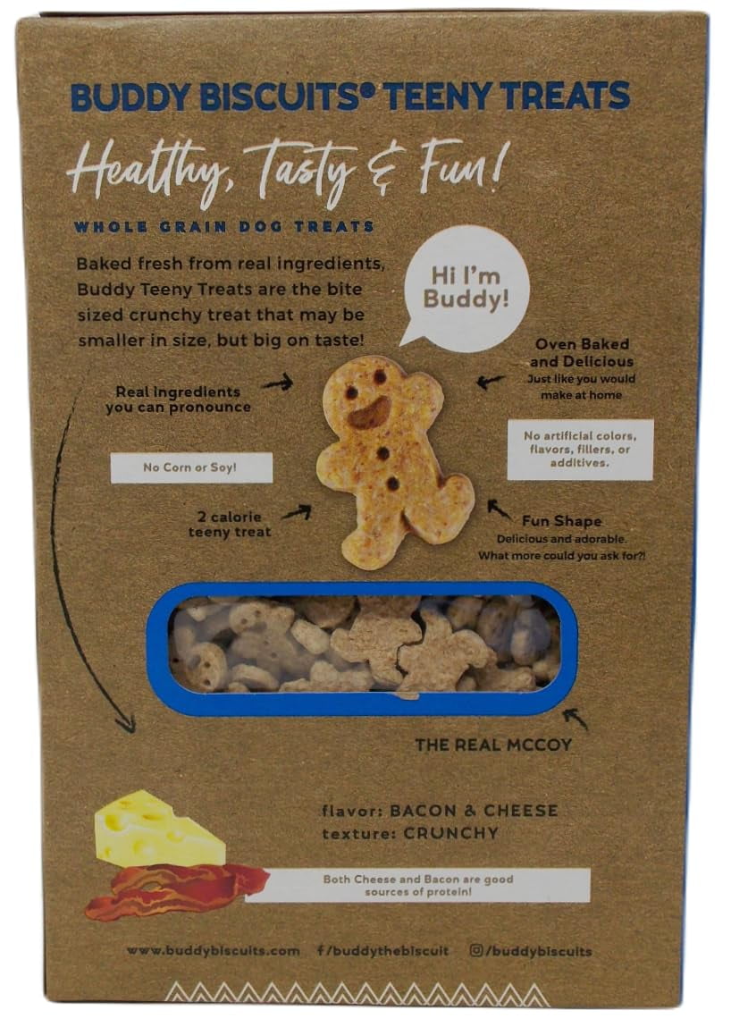 Teeny Treats Crunchy Dog Cookies (1) Each: Bacon & Cheese, Roasted Chicken, Peanut Butter (8 Ounces) MerlinsMart Zine | Rope Toy | Buddy Biscuits