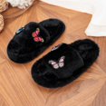 thumbnail image 6 of GPOECD Girls Slippers Kids Open Toe Cute Floral Decorated Warm Soft Non Indoor for Toddlers Multiple Colors Fuzzy Slippers Cozy Home Wear, 6 of 6