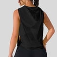 thumbnail image 6 of Htigea Women's Workout Tank Tops Mesh Sleeveless Running Athletic Hoodie Summer Hooded Gym Exercise Tees Black S, 6 of 8