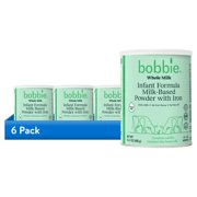 (6 pack) Bobbie Whole Milk Infant Formula for Everyday Feeding, Milk-Based Powder with 1.2mg Iron, Organic Grass-Fed Whole Milk Recipe, 14.1 oz Can