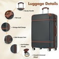thumbnail image 4 of Hardshell Luggage Sets with Bags Lightweight Suitcase Double Spinner Wheels with TSA Lock ,Single Vintage Luggage 28 IN,Black, 4 of 14