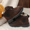 thumbnail image 4 of Miluxas Toddler Winter Snow Boots Boys Girls Cold Weather Baby Faux Fleece Soft Soles Warm Shoes (Infant/Toddler/) Brown 1 Years, 4 of 5