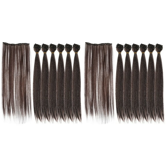 14 pcs  Women Straight Hairpieces Straight Hair Extensions Hair Accessories with Hair Clips