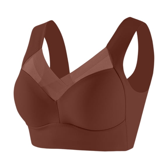 Lumtrix Wirefree Bras For Women Full Coverage No Underwire Everyday Bras Comfortable Seamless Padded Jelly Bras Coffee 40