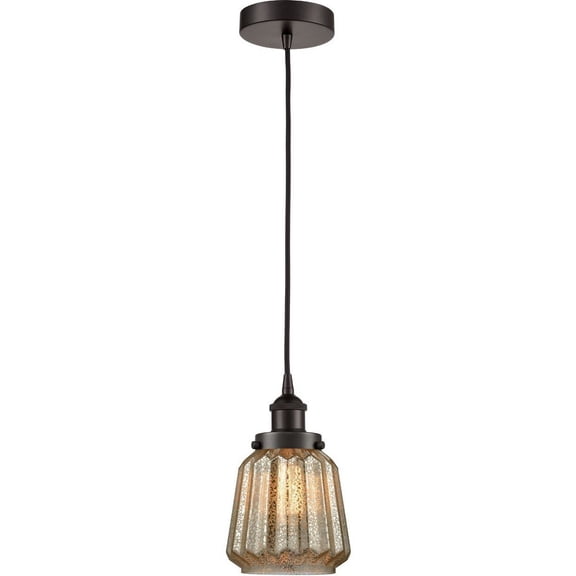 616-1PH-OB-G146 Innovations Lighting Chatham - 1 Light Mini Pendant In Art Deco Style-11 Inches Tall and 7 Inches Wide-Oil Rubbed Bronze