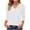White, variant on Lenpel T Shirts for Women 3/4 Length Sleeve V Neck Pleated Dressy Casual Tunic Tee Tops Loose Office Blouses(Watermelon Red,X-Large)