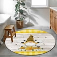 thumbnail image 4 of Area Rug 36in, Watercolor Bee Dwarfs Floor Carpet Living Room Rug, Daisy Yellow Gauze Non-Slip Welcome Mat Indoor Rugs for Bedroom Dining Room, 4 of 9