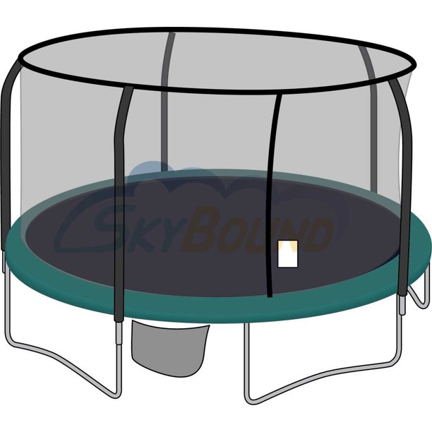 SkyBound 15-Foot Trampoline Net - Fits 5 Poles using a Top Ring ...