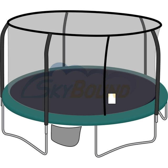 SkyBound 15-Foot Trampoline Net - Fits 5 Poles using a Top Ring