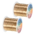 thumbnail image 1 of Uxcell 2 rollos de alambre para joyería de 0.3mm 28 Gauge 328ft alambre de cuentas de cobre para hacer joyas plantando tejido DIY 100m oro champán, 1 of 7