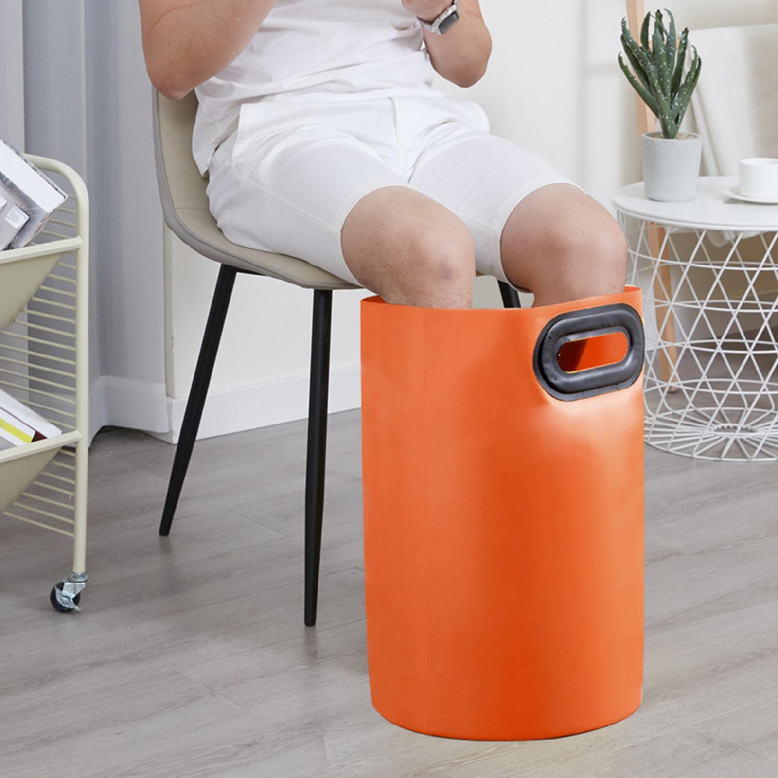 Folding Foot Bath Basin Feet Buckets Heightened 600D Foot Bath Tub Soaking 16L Orange