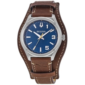 97B117 Men's Adventurer Rose Gold Tone Leather Strap Watch