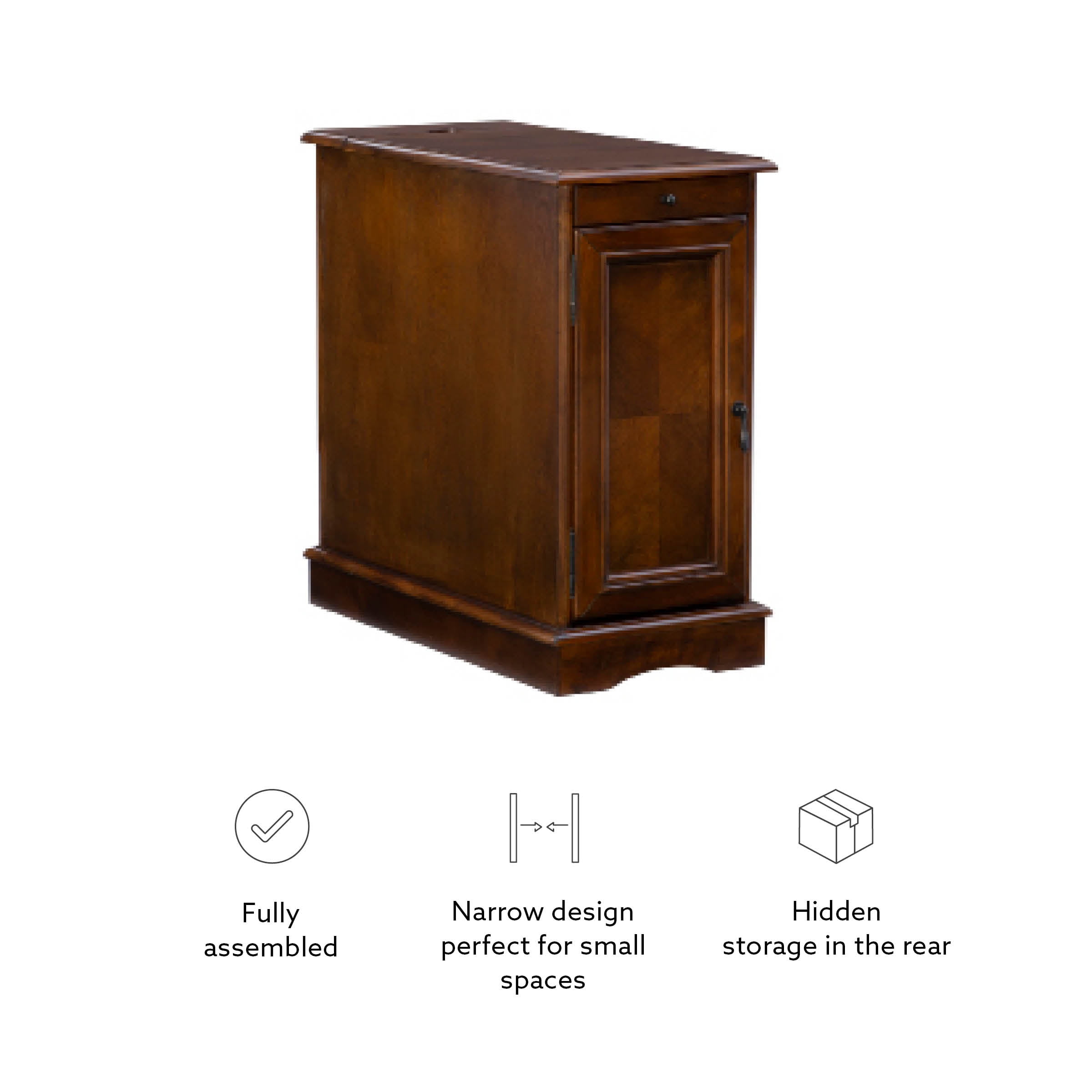 Powell Butler Multi Function Indoor End Table with Storage Hidden