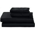 thumbnail image 2 of 100% Egyptian Cotton 700 Thread Count 4pc Round Bed Sheet Set with 15 Inch Deep Pocket Size 84" Diameter Color Black Solid, 2 of 5