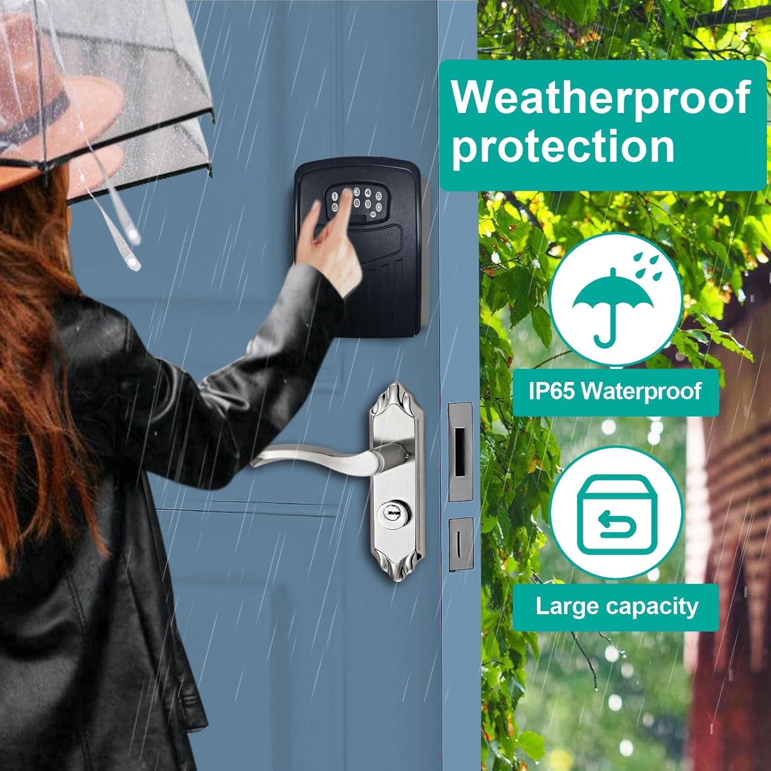 Smart Key Lock Box with WiFi, Remote Control Key Safe for Outdoor Use