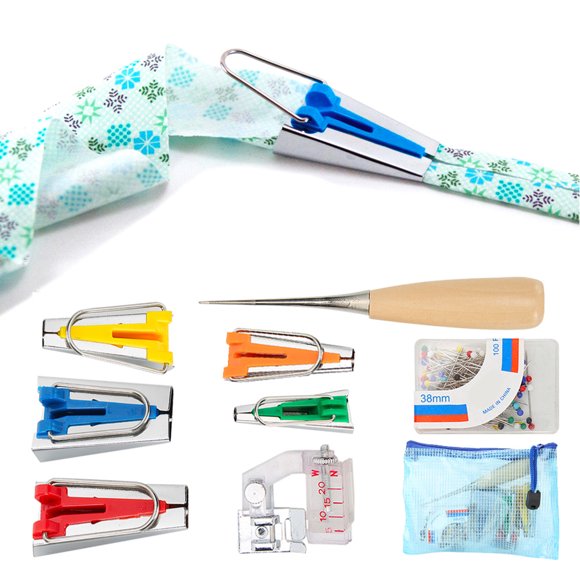 Fabric Bias Tape Maker Quilting Presser Binder Foot Sewing DIY with Easy Operation, Fast and Efficient, Lightweight