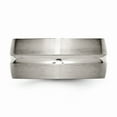 thumbnail image 3 of Titanium Grooved 10mm Brushed and Polished Band Size: 12; for Adults and Teens; for Women and Men, 3 of 6