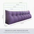 thumbnail image 3 of Rounuo Bed Wedge Pillow for Headboard, Twin Triangular Reading Pillow Linen Large Bolster Backrest Support Upholstered Lumbar Cushion Purple 39"x20", 3 of 6