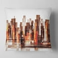thumbnail image 2 of Designart Brown City Skyline - Cityscape Throw Pillow - 16x16, 2 of 5