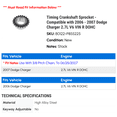 thumbnail image 2 of Timing Crankshaft Sprocket - Compatible with 2006 - 2007 Dodge Charger 2.7L V6 VIN R DOHC, 2 of 2