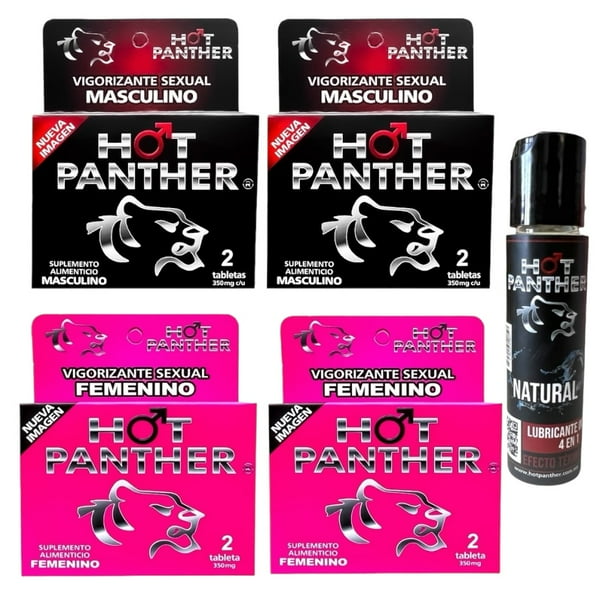 Set suplemento alimenticio Hot Panther, mujer y hombre más lubricante  intimo, 5 piezas