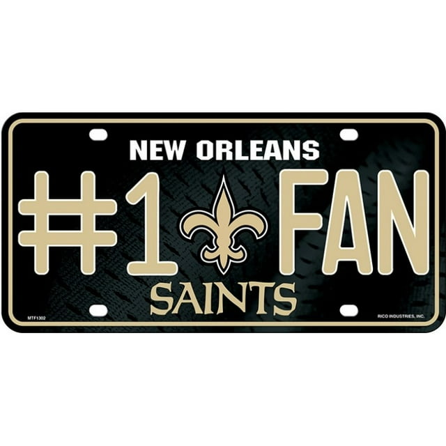 New Orleans Saints #1 Fan Metal License Plate