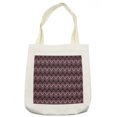 thumbnail image 1 of Bohemian Stripe Tote Bag, Chevron Pattern with Abstract Lines and Bold Zigzags, Cloth Linen Reusable Bag for Shopping Books Beach and More, 16.5" X 14", Cream, by Ambesonne, 1 of 2