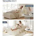 thumbnail image 2 of Flannel Fabric Chaise Lounge, No Assembly Required and Space Saving, White, 2 of 7