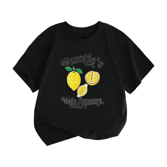 MANHUJI Tenues pour Filles 5T Tenues pour Petits et Grands Enfants T-Shirts à Manches Courtes Imprimé Dessin Animé pour Garçons et Filles T-Shirts pour Garçons 8-10 (Noir, 6t)