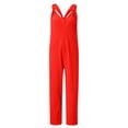 thumbnail image 3 of B91xZ Combinaisons Sport Sans Manches Côtelées Décontractées pour Femmes, Rouge G, 3 of 5