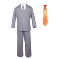 thumbnail image 2 of 6pc Baby Toddler Boy Teen Formal Party Medium Gray Suit w/ Satin Necktie Sm-20, 2 of 3