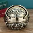 thumbnail image 6 of JoyMoreHome Vintage Decorative Windproof Ashtray with Lid for Cigarettes Metal Portable Cigarette Ashtray Odor Indoor outdoor Fancy Gift Ornament for Men Women Home Office, 6 of 9