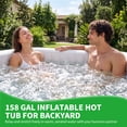 thumbnail image 4 of FICISOG Inflatable Hot Tub for 4 Person, Portable Blow Up Hot Tubs with 120 Bubble Jets, Square 60" W x 25" H Outdoor Inflatable Hot Tubs Spa - Coffee, 4 of 9