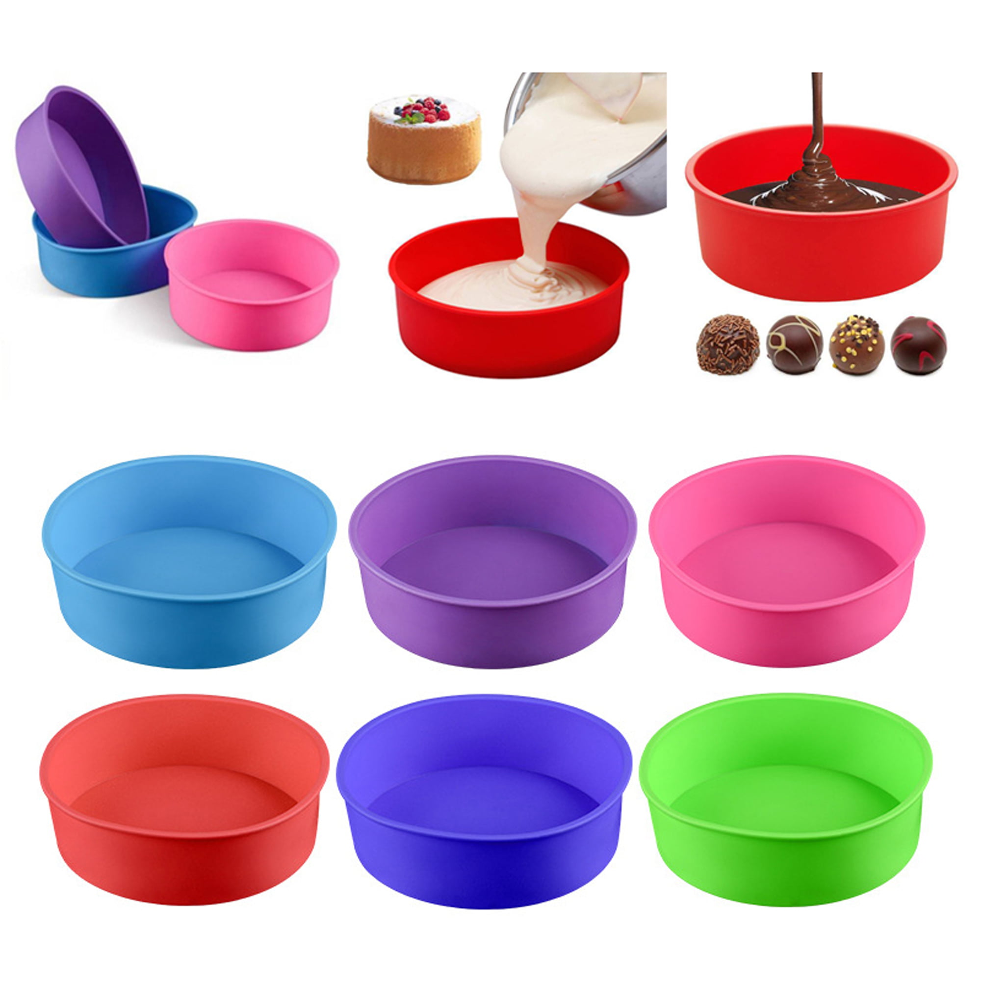 10" Round Silicone Cake Mold Pan Muffin Chocolate Pizza Pastry Baking Tray Mould 
