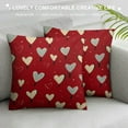 thumbnail image 3 of COMIO Valentines Day Pillow Covers Red Love Heart Holiday Decorative Throw Pillows Romantic Valentine Themed Gifts Pillowcase Square Cushion Cover Decor for Home Couch Bed Soft, 3 of 5