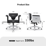 NEWTRAL FF-DG Ergonomic Chair, Freedom-X Multi-Posture Chair with 8-Level Adjustable Armrests, Dark Grey