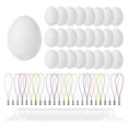 thumbnail image 3 of 25 huevos de Pascua blancos, decoración de Pascua, huevos falsos en blanco, conjunto de manualidades DIY, pintura para decoración de fiestas,, 3 of 9