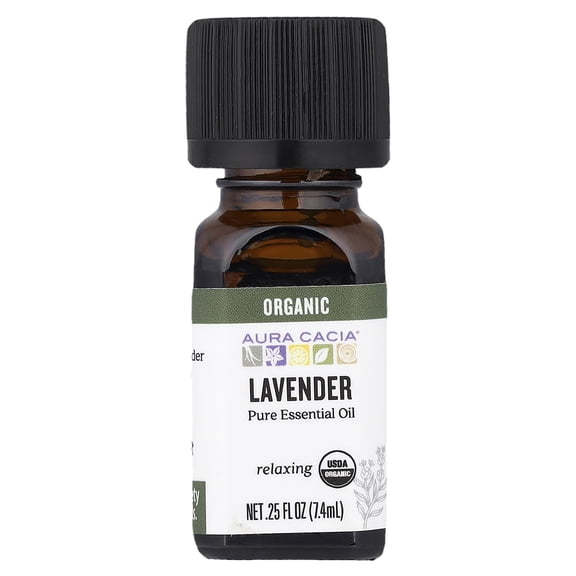 Aura Cacia Organic 100% Pure Lavender Essential Oil - 0.25 Oz