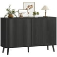 thumbnail image 1 of HOMCOM Buffet, Armoire Buffet Cannelée avec Tablettes Ajustables, Noir, 1 of 10