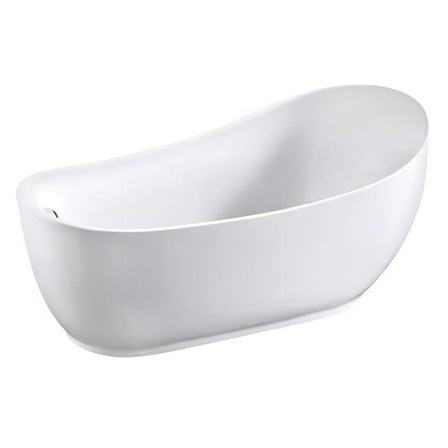 70 in. Aqua Eden Acrylic Freestanding Tub with Drain, Glossy White