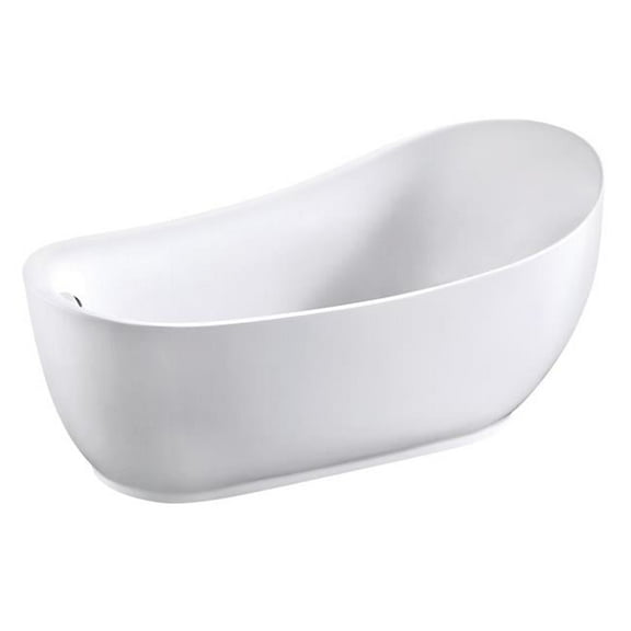 70 in. Aqua Eden Acrylic Freestanding Tub with Drain, Glossy White