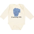 thumbnail image 3 of Inktastic I Love My TiTi Elephant Blue Boys Long Sleeve Baby Bodysuit, 3 of 5