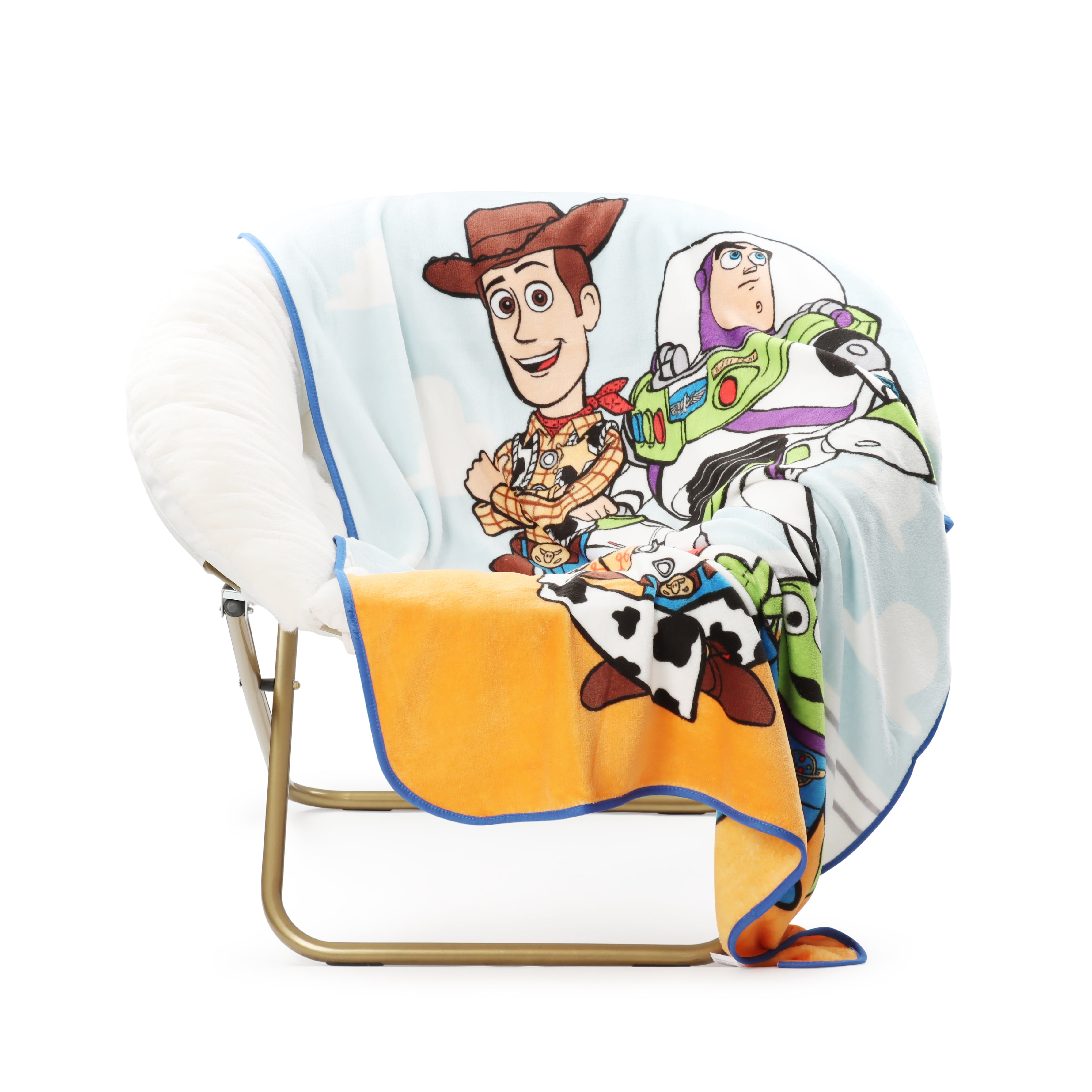 Toy Story Clouds Kids Throw Blanket, Soft Coral Fleece, Blue, Disney, 46" x 60"