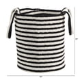 thumbnail image 2 of 13 Boho Chic Basket Natural Cotton, Handwoven Black and White Stripe with Handles, 2 of 3