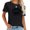 Black, variant on Womens Sunday Funday Letters Print T Shirt Women Football Sport Casual Short Sleeve Top Black 2XL